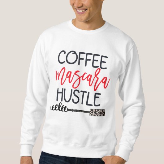 Koffie Mascara Hustle Leopard Schattigee Make-up Q Trui (Voorkant)