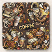 Koffie Medley Cups | Diverse Koffiekurk Onderzette Bier Onderzetter (Voorkant)