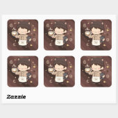 Koffie Meester Espresso Expert Kunst Vierkante Sticker (Vel)