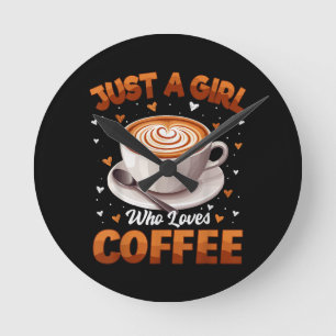 Koffie meisjes vrouwen gewoon een meisje dat van k ronde klok