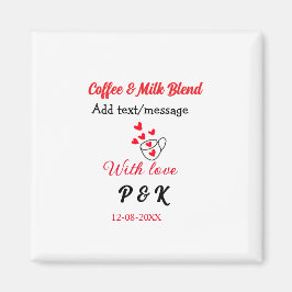 Koffie & melk blend liefdes paar koffie rood hart  magneet