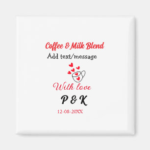 Koffie & melk blend liefdespaar koffie rood hart n magneet