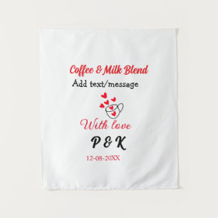 Koffie & melk blend liefdespaar koffie rood hart n wandkleed