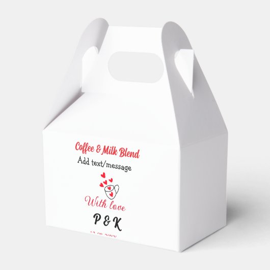 Koffie & melk blend liefdesrelatie koffie rood har bedankdoosjes (Voorkant Zijde)