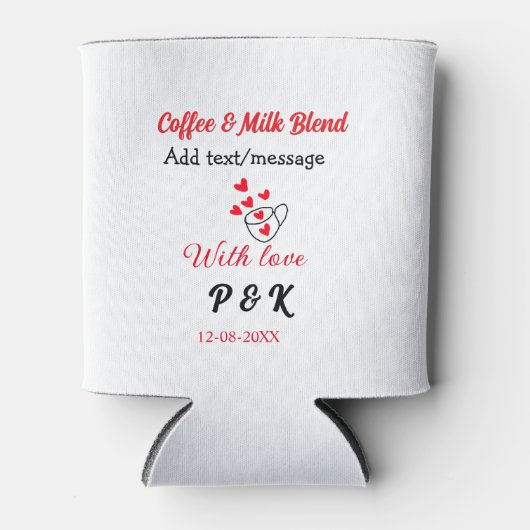 Koffie & melk blend liefdesrelatie koffie rood har blikjeskoeler (Voorkant)