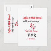 Koffie & melk blend liefdesrelatie koffie rood har briefkaart (Voorkant / Achterkant)