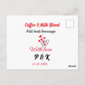 Koffie & melk blend liefdesrelatie koffie rood har briefkaart (Achterkant)