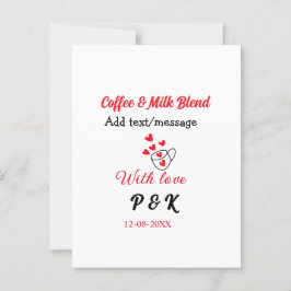 Koffie & melk blend liefdesrelatie koffie rood har briefkaart