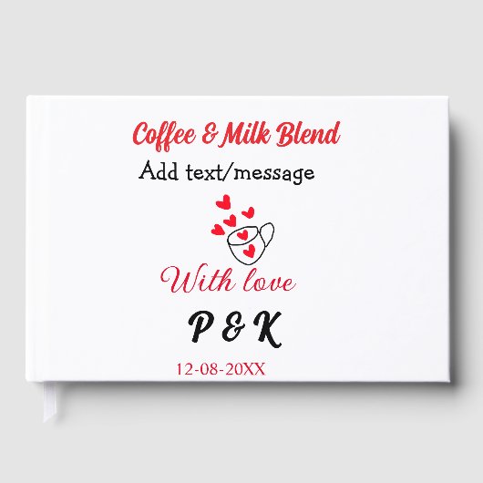 Koffie & melk blend liefdesrelatie koffie rood har gastenboek (Voorkant)