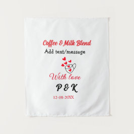 Koffie & melk blend liefdesrelatie koffie rood har wandkleed