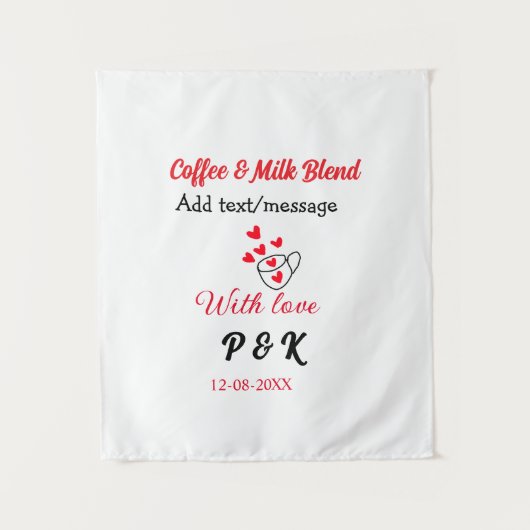 Koffie & melk blend liefdesrelatie koffie rood har wandkleed (Voorkant)