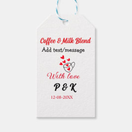 Koffie & melk mengliefdes paar koffie rood hart n cadeaulabel