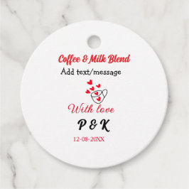Koffie & melk mengliefdespaar koffie rood hart n bedankjes labels