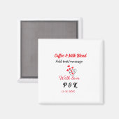 Koffie & melk mengliefdespaar koffie rood hart n magneet (Voorkant / Achterkant)