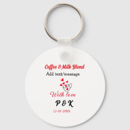 Koffie & melk mengliefdespaar koffie rood hart n sleutelhanger