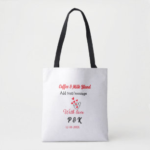 Koffie & melk mengliefdespaar koffie rood hart n tote bag