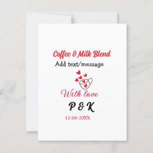 Koffie & melk mengsel liefde koppel koffie rood ha briefkaart