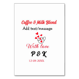 Koffie & melk mix liefde paar koffie rood hart n kaart