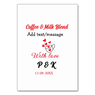Koffie & melk mix liefde paar koffie rood hart n kaart