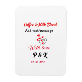 Koffie & melk mix liefde paar koffie rood hart n magneet