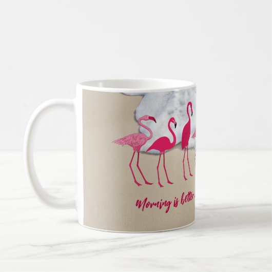 Koffie met aangepast Flamingos-Gezegde Koffiemok (Links)