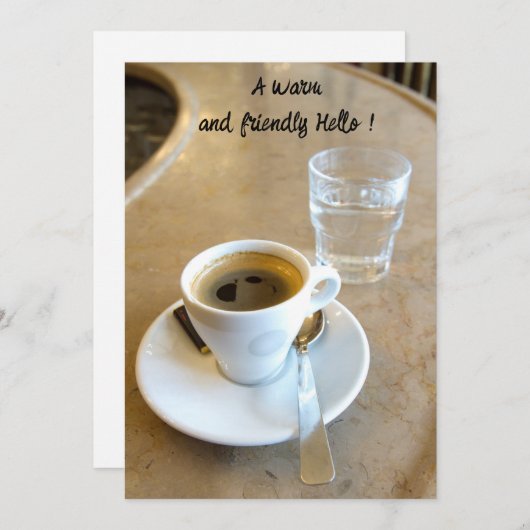 Koffie met beste vriend platte kaart (Voorkant / Achterkant)