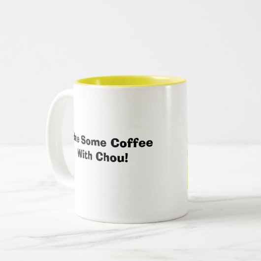 Koffie met Chou-Mok Tweekleurige Koffiemok (Voorkant links)