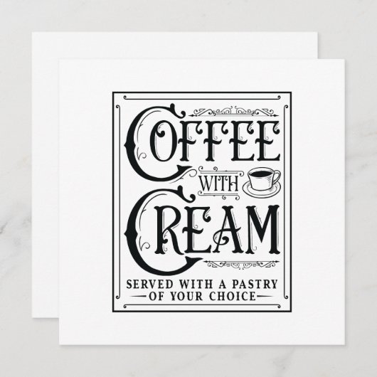 Koffie met Cream Kaart (Voorkant / Achterkant)