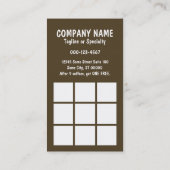 Koffie met crème ponskaart bokeh klantenkaartje (Achterkant)