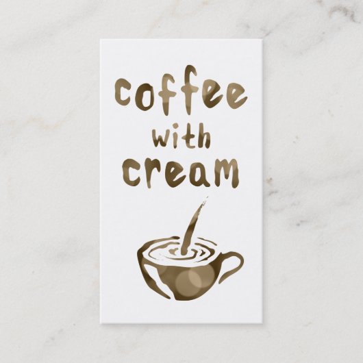 Koffie met crème ponskaart bokeh klantenkaartje (Voorkant)