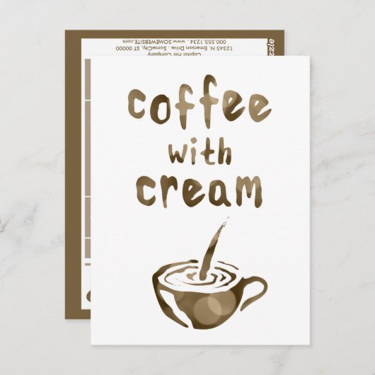 koffie met crèmecommentaar briefkaart (Voorkant / Achterkant)