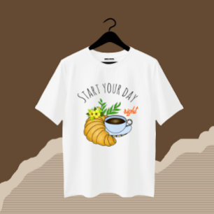 Koffie met croissant t-shirt