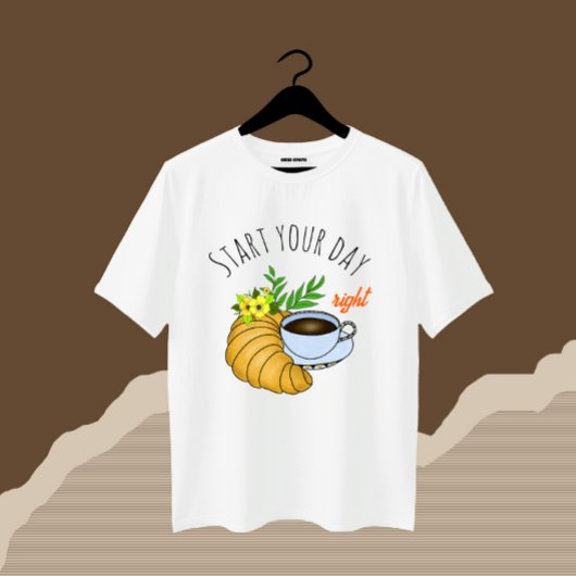 Koffie met croissant t-shirt