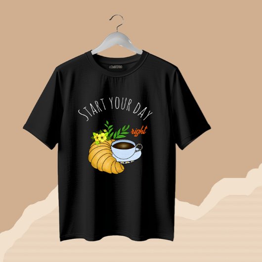 Koffie met croissant t-shirt