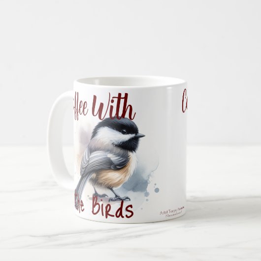 Koffie met de vogels koffiemok (Voorkant links)