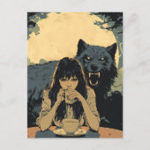 Koffie met de wolf briefkaart (Voorkant)