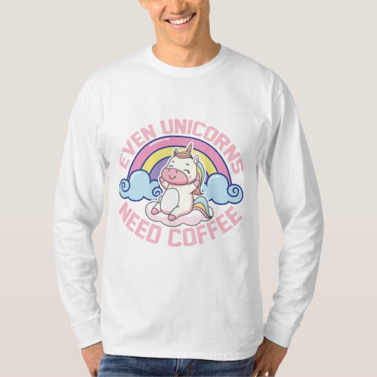 Koffie met eenhoorn t-shirt (Voorkant)