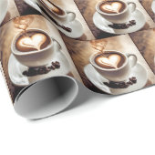 Koffie met hart en bonen cadeaupapier (Rol Hoek)