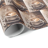 Koffie met hart en bonen cadeaupapier (Rol Hoek)