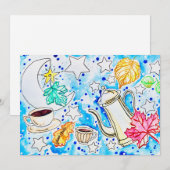 Koffie met herfstbladeren kunst kaart (Voorkant / Achterkant)
