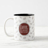 Koffie met het vloeibare goud maakt je gewaagde mo tweekleurige koffiemok (Links)