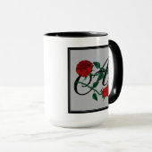 Koffie met initiële letter A en rode rozen Mok (Voorkant rechts)