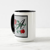 Koffie met initiële letter A en rode rozen Mok (Voorkant links)