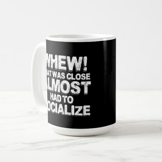 Koffie met introverts mok (Voorkant links)