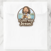 Koffie met Jezus Sticker (7,5 cm) (Tas)