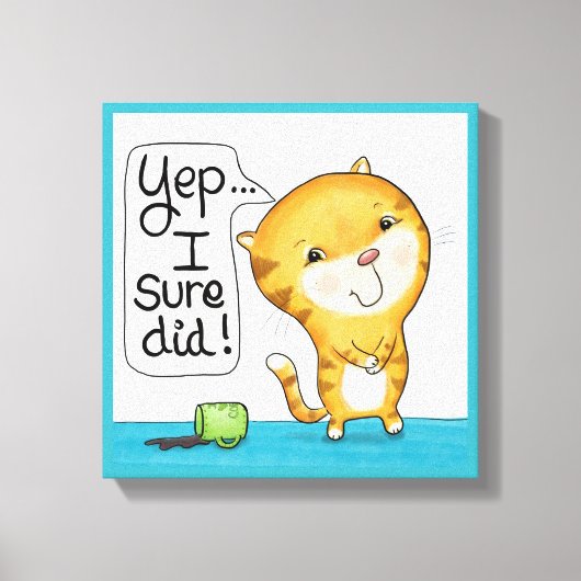 Koffie met kattenkat canvas afdruk (Voorkant)