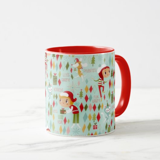 Koffie met kerstcadeau en Mokken met cadeau voor t (Voorkant rechts)