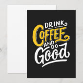 Koffie met koffie-Drink en doe alles goed Save The Date (Voorkant / Achterkant)