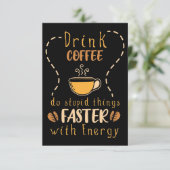 Koffie met koffieverlengde Drink sneller met energ Bedankkaart (Staand voorkant)