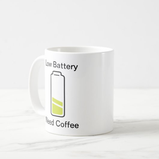 Koffie met lage batterijbehoefte koffiemok (Voorkant links)